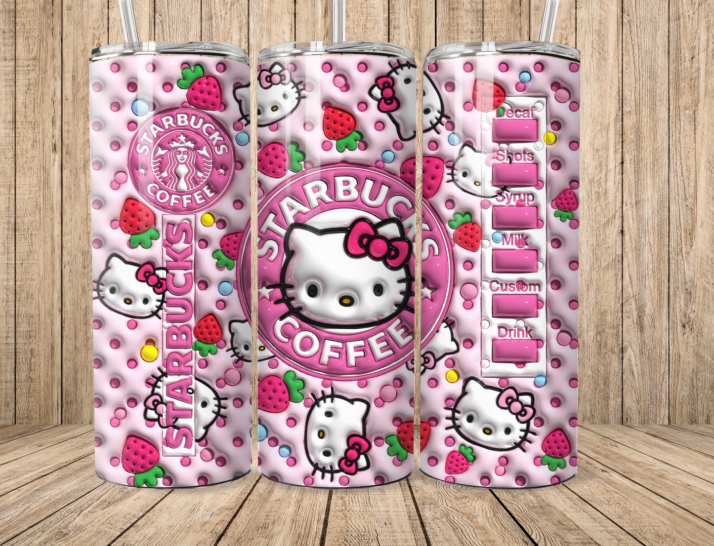 Kitty Strawberries and Polka Dots 20oz Tumbler